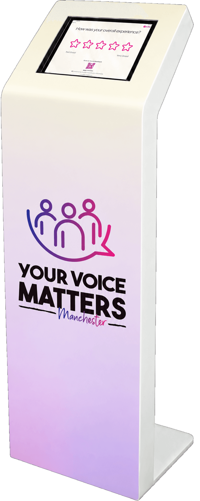 Pulse For Good custom-branded feedback kiosk