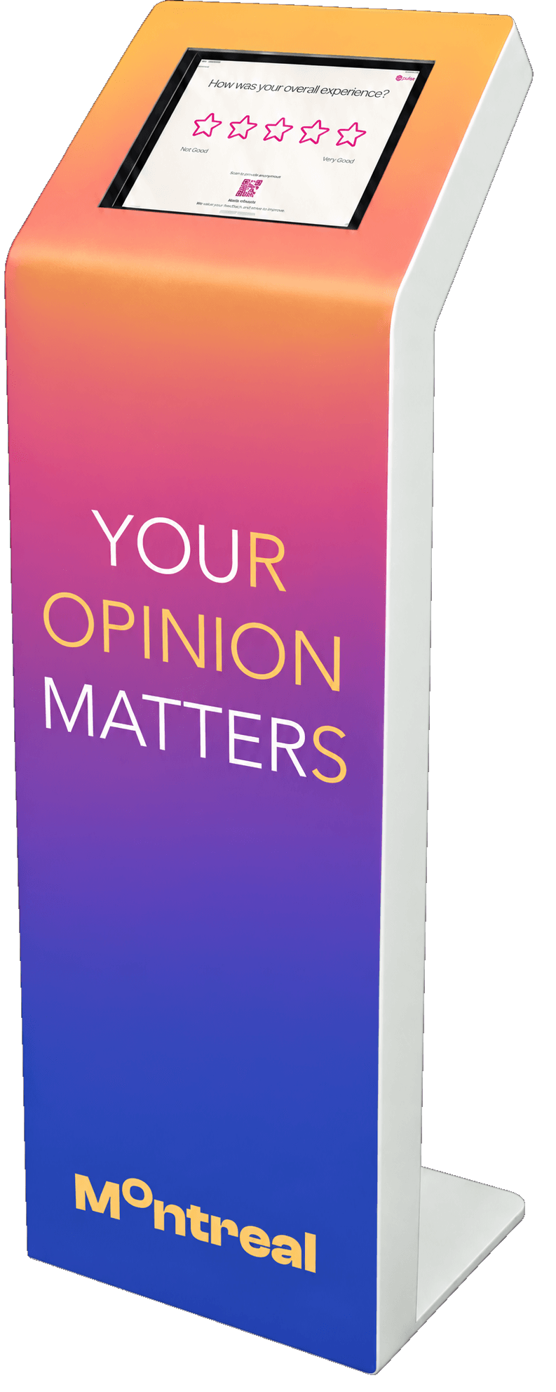 Pulse For Good custom-branded feedback kiosk