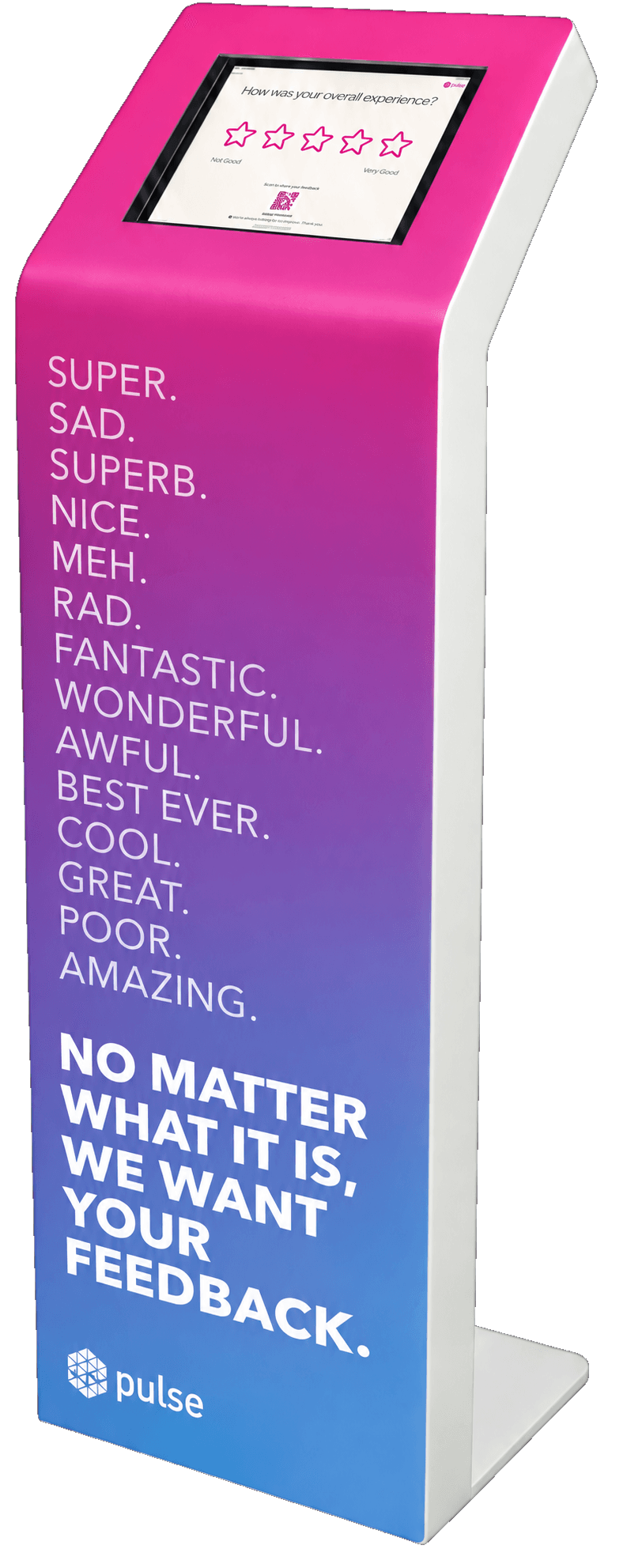 Pulse For Good custom-branded feedback kiosk
