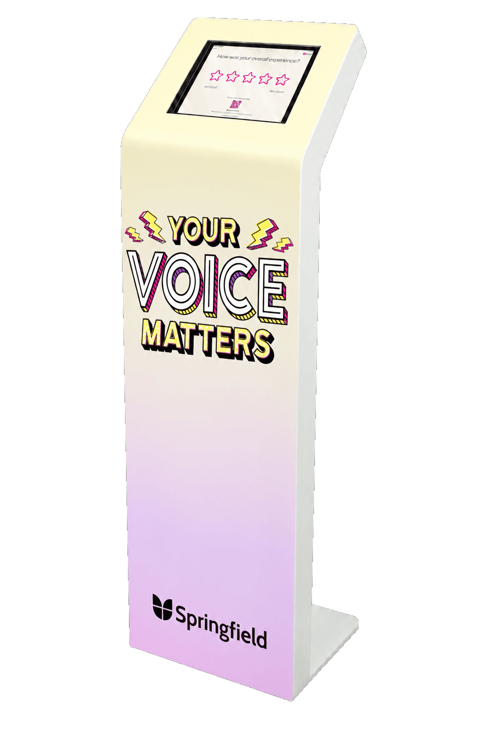 Pulse For Good custom-branded feedback kiosk