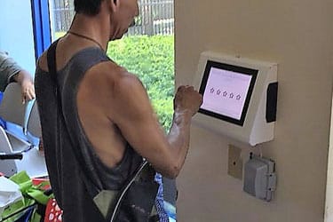 Pulse For Good kiosk mounted on wall